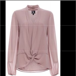NWOT! DL Front Tie Knot Long Sleeve Pink Blouse!